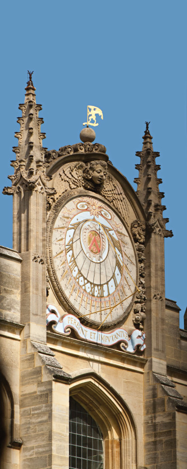 Christopher Wren designed the sundial for the chapel of All Souls College in 1658.