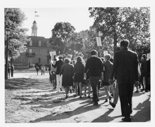 W&M students protest during the 1970s.