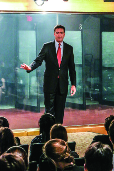 FIELD TRIP: On May 19, all three classes of the 2015 D.C. Summer Institutes visit the J. Edgar Hoover Building in downtown Washington for the visit with Comey.