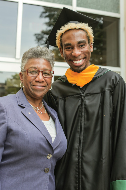 PAST AND FUTURE: Lynn Briley '71 (left) and Leslie Walden '15, connecting across four decades of William & Mary history.