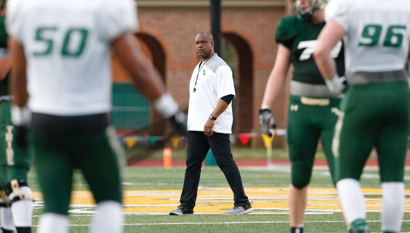 TRAINING DAY: Coach London prepares his team for the new football season.