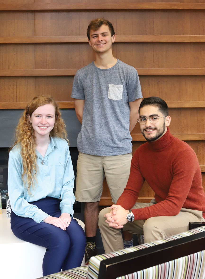 Cady Hammer ’22, Andrew Cai- etti ’21, Malik Obeidallah ’21, 