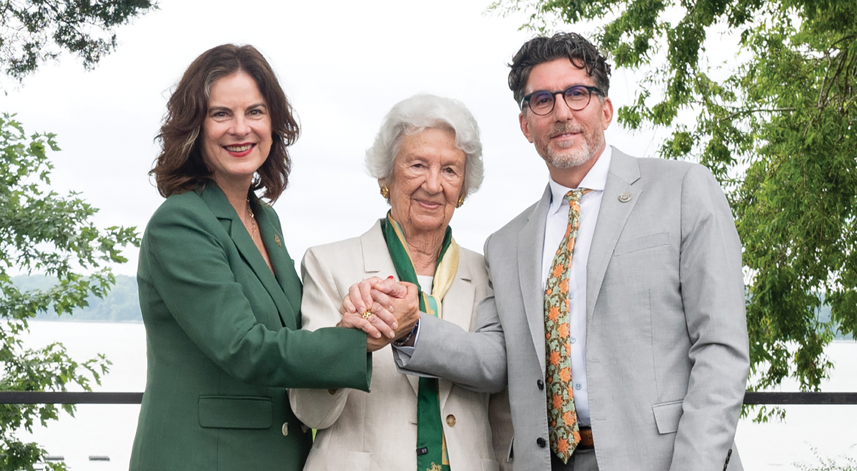 President Rowe, Jane Batten and Derek Aday