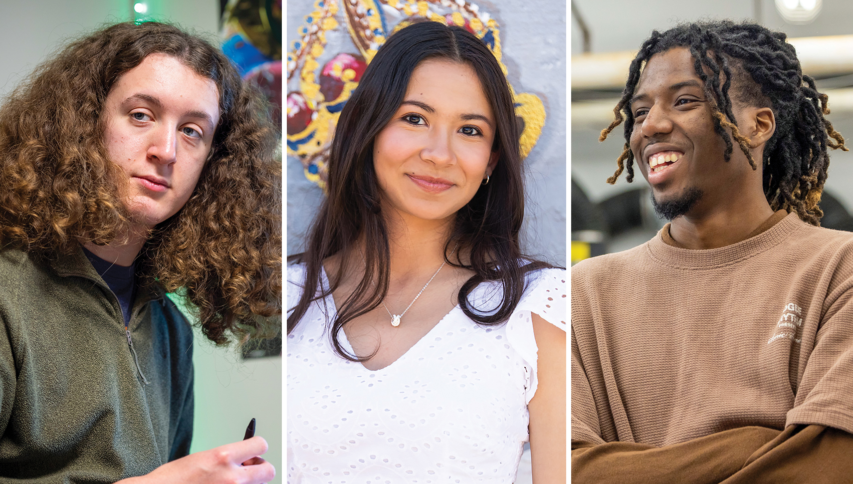 collage of three college-aged individuals