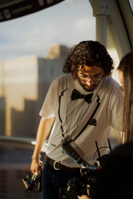 Arjun Fischer working on a film project.