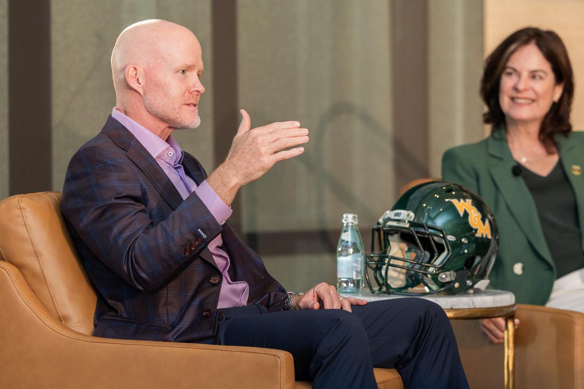 Sean McDermott and President Katherine Rowe at the W&M Weekend Kickoff