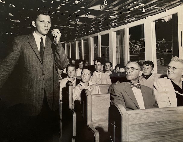Chip Mason on a Jamestown tour boat in the 1950s