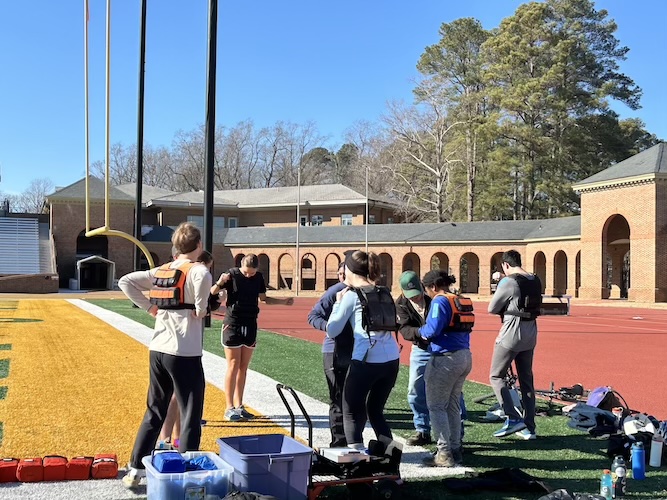 Students gather at Zable Stadium for land management internship