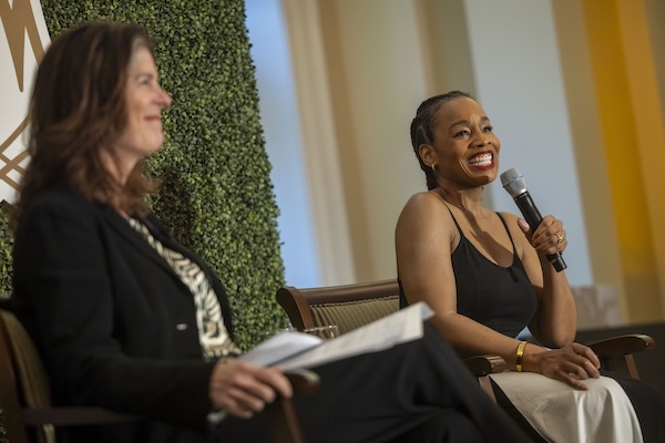 Photo of Anika Noni Rose and President Katherine Rowe