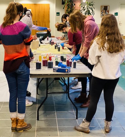 Tie-dye mask making